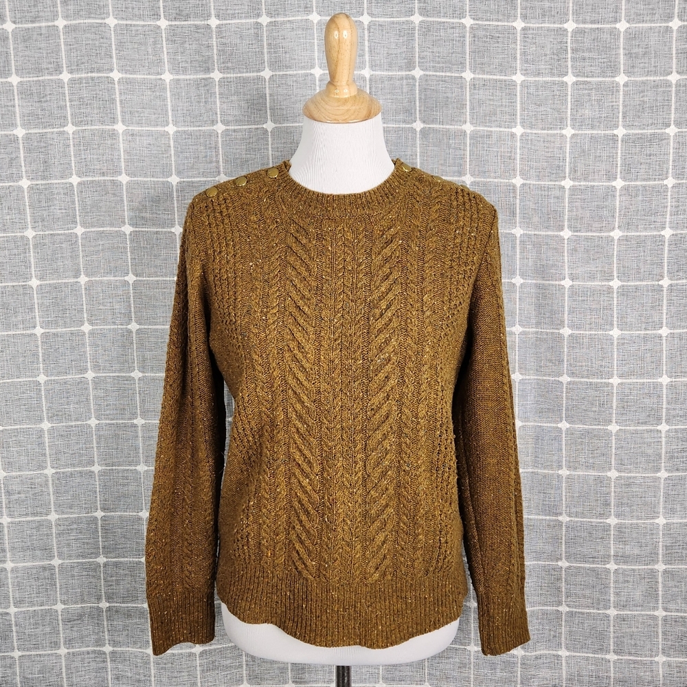 J. Crew Wool Blend Cable Knit Sweater